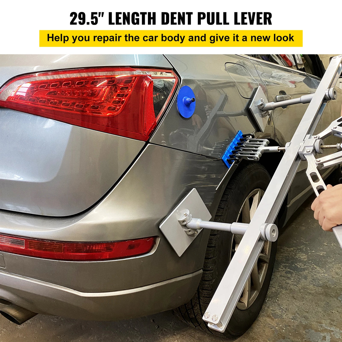 VEVOR Dent Pulling Tool Panel Dent Pull Lever Bar W/ Shockproof Pads Car Body Dent Removal Repair Kit T-Rod Slide Hammer Puller - Culinarywellbeing