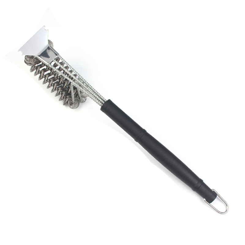 Stainless Steel Barbecue Brush Outdoor Travel BBQ Grill Cleaning Brushes Kitchen Non-stick Brushes Clean Tool for Home Barbecue - TheWellBeing1