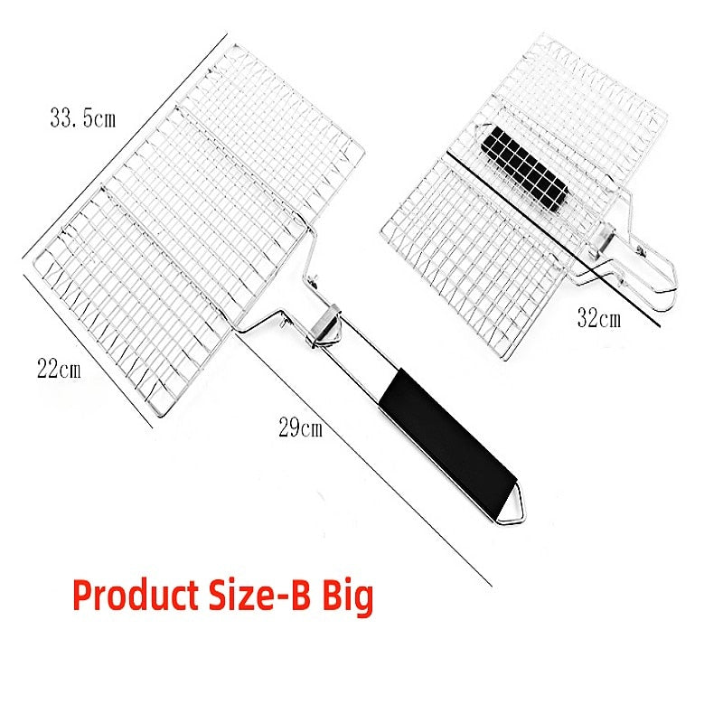 Stainless Steel Removable Folding Portable Grill Net  BBQ ToolsSpecification:
Material: 304 Stainless steel(Food grade material, FDA/LFGB/DGCCRF Certification)
Package includes: 1 pcs Grill meshTheWellBeing1Stainless Steel Removable Folding Portable Grill Net BBQ ToolsCulinaryWellBeing