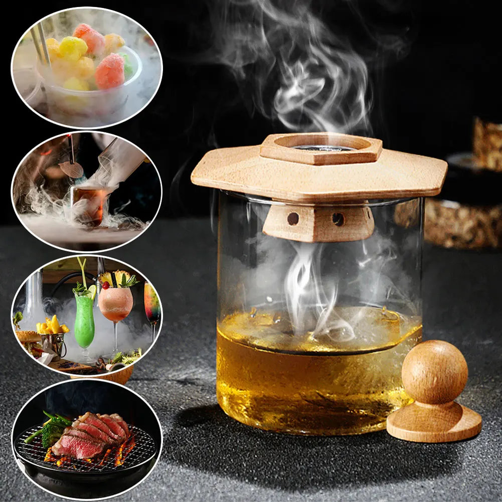 Wooden Cocktail Smoker Kit Whiskey Fruity Wood Chips - Culinarywellbeing