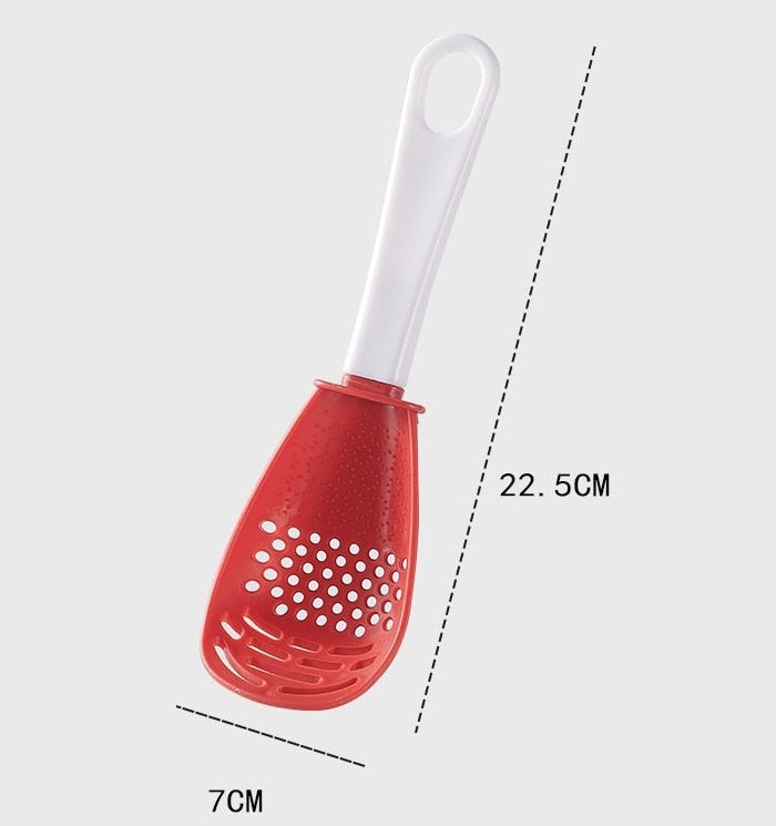 Soup Spoon Long Handle Kitchen Strainer Solid Color Cooking Colander Kitchen Scoop Plastic Tableware Colander Hot - Culinarywellbeing