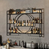 Hanging Wine Rack Metal Red Design Wine Wall - Culinarywellbeing