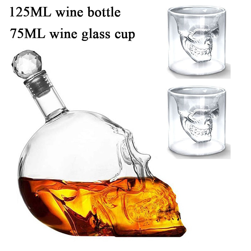 Decanter Skull Glass  Wine Bottle Whisky Wine Crystal Cups Bar Set