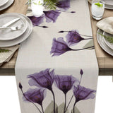 Blue Tulip Table Runner for Dining Table Kitchen Decor Anti-stain Dining Table Tablecloth Rectangular Dining Table Runner - TheWellBeing1