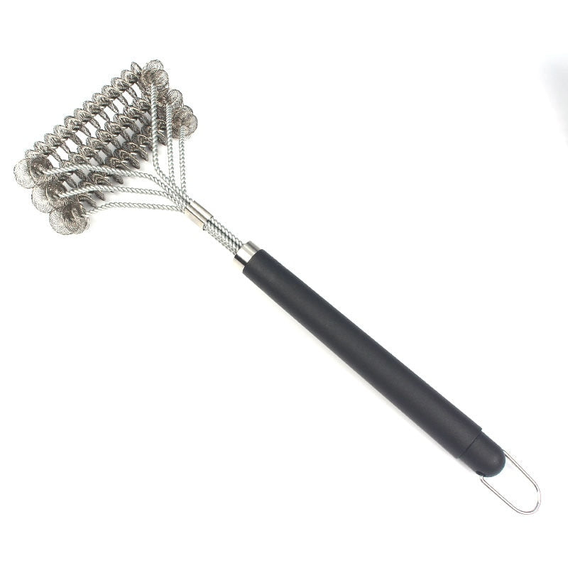 Stainless Steel Barbecue Brush Outdoor Travel BBQ Grill Cleaning BrushâTHE SAFEST BRISTLE FREE GRILL BRUSH. No bristles that can break off and end up in your food. Our heavy duty design with built in scraper lets you use as much elboTheWellBeing1Stainless Steel Barbecue Brush Outdoor Travel BBQ Grill Cleaning Brushes KitchenCulinaryWellBeing