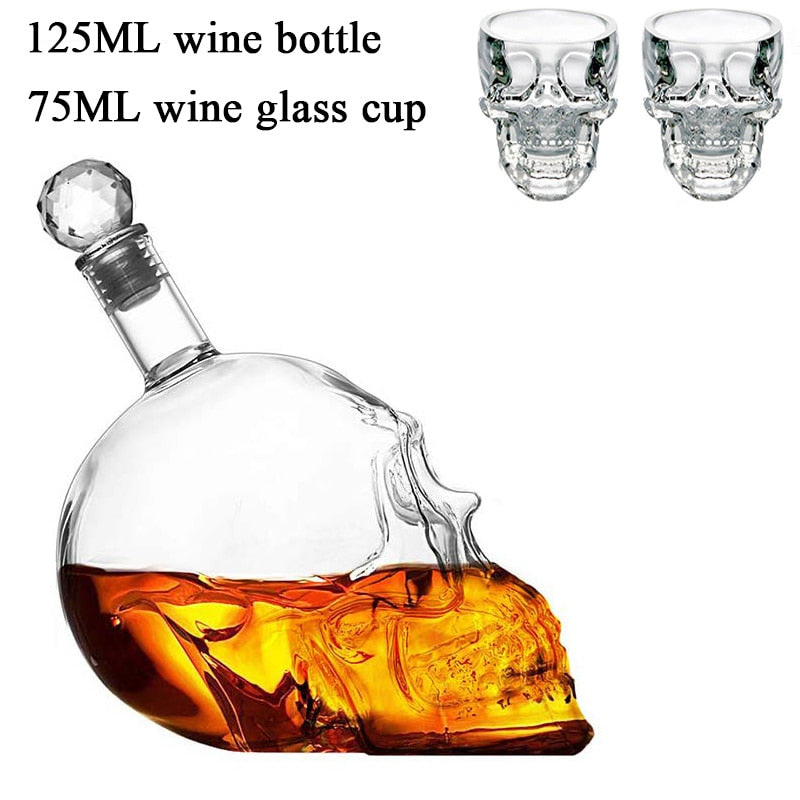 Creative Skull Glass Wine Bottle Whisky Wine Crystal CupsTransparent Drinking Drinkware Personality Bar Set Tool Gift 125-1000ml - TheWellBeing1