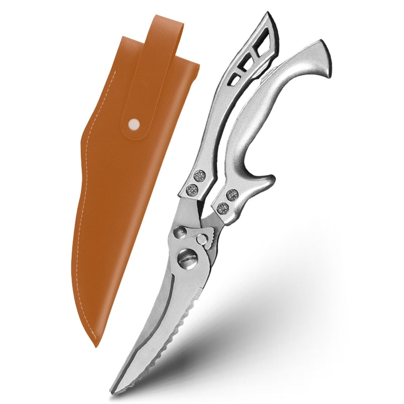 Scissors Chicken Bone Kitchen Shears,Duck Fish Cutter 4Cr Stainless StAbout this item


Two pattern lock designs can support your heavy-duty scissors under different conditions. In the locked mode, safety is maximized to prevent accideTheWellBeing1Scissors Chicken Bone Kitchen Shears,Duck Fish Cutter 4Cr Stainless Steel Fish Scissors Scale Clean Cook Scissors KnifeCulinaryWellBeing