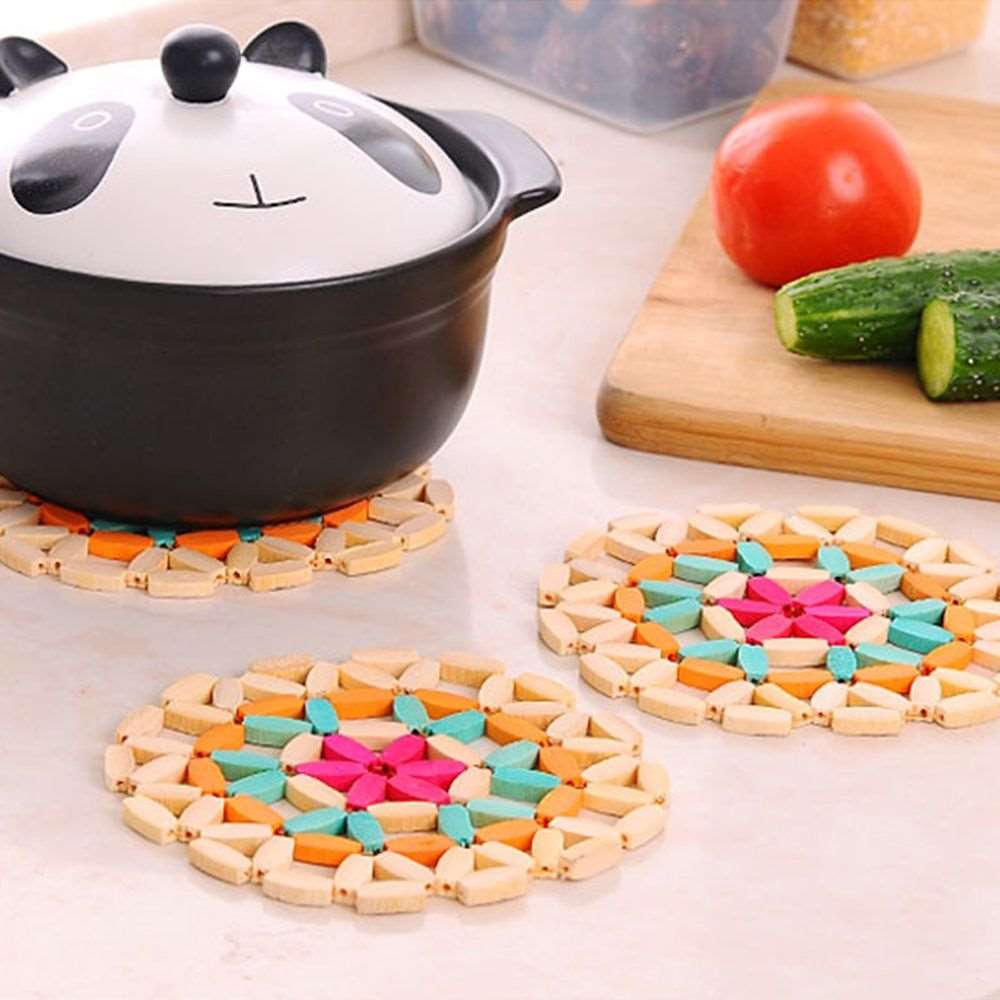 Bamboo Desk Table Mat Set: Heat
Insulation, Coasters, and Kitchen AcceOccasion: Kitchen, PartyFeature: Heat Insulation, Non-Slip Shape: Round Color: Colorful Material: Bamboo Diameter: about 15cm Package list: 1pcs Table MatsTheWellBeing1Bamboo Desk Table Mat SetCulinaryWellBeing