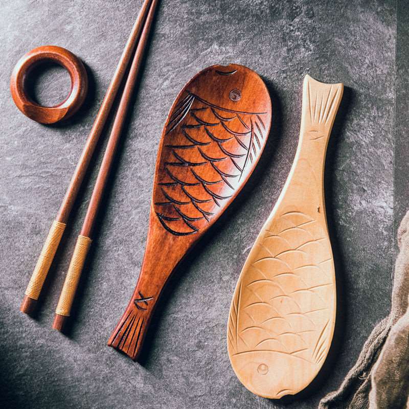 Creative Fish Shape Rice Spoon Cute Nature Wooden Non-stick Rice Shovel Scoop Kitchen Cooking Utensils Supplies - TheWellBeing1