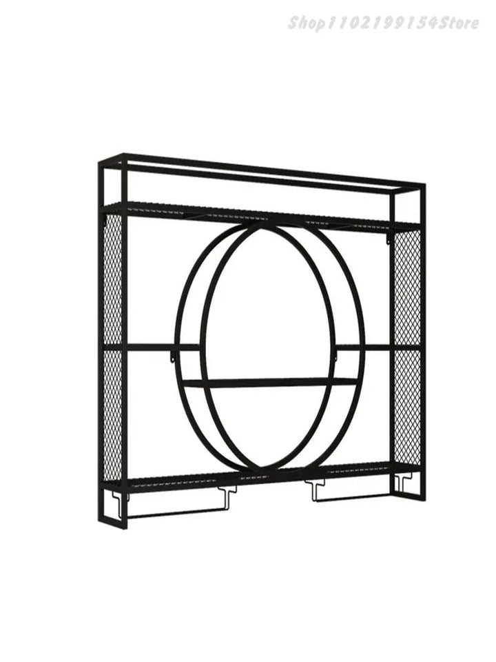 Hanging Wine Rack Metal Red Design Wine Wall - Culinarywellbeing