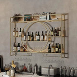 Hanging Wine Rack Metal Red Design Wine Wall - Culinarywellbeing
