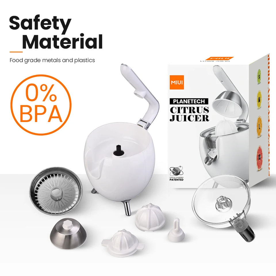 MIUI Citrus Juicer - 850W Stainless Steel Orange Lemon Electric Juicer with Dual Cone Design - CulinaryWellBeing