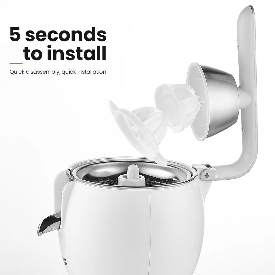 MIUI Citrus Juicer - 850W Stainless Steel Orange Lemon Electric Juicer with Dual Cone Design - CulinaryWellBeing