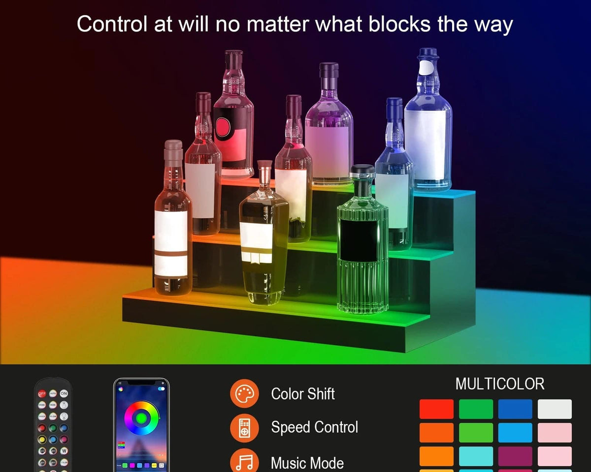 Multi-color Translucent Acrylic Bar Shelf with Remote App Control - Culinarywellbeing