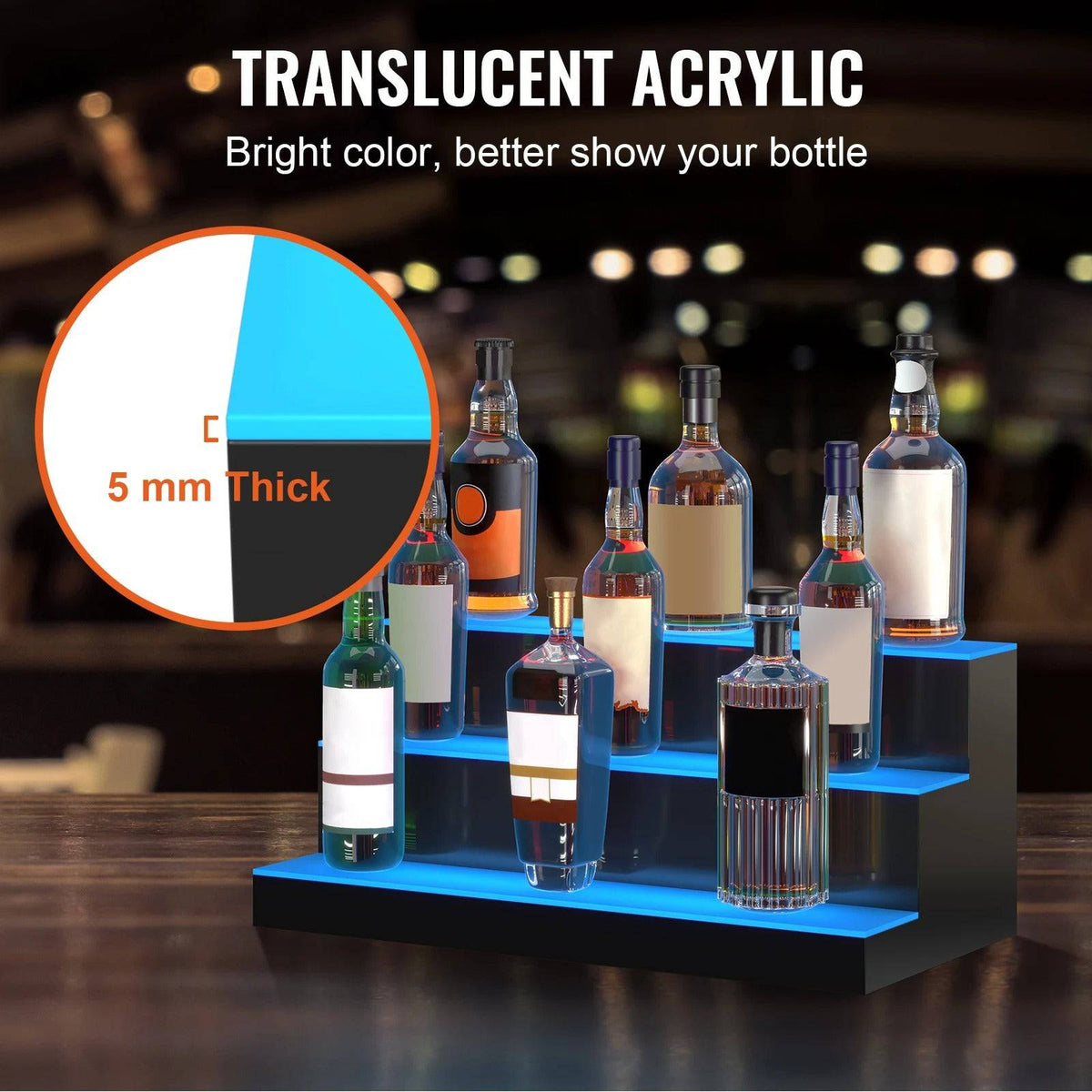 Multi-color Translucent Acrylic Bar Shelf with Remote App Control - Culinarywellbeing