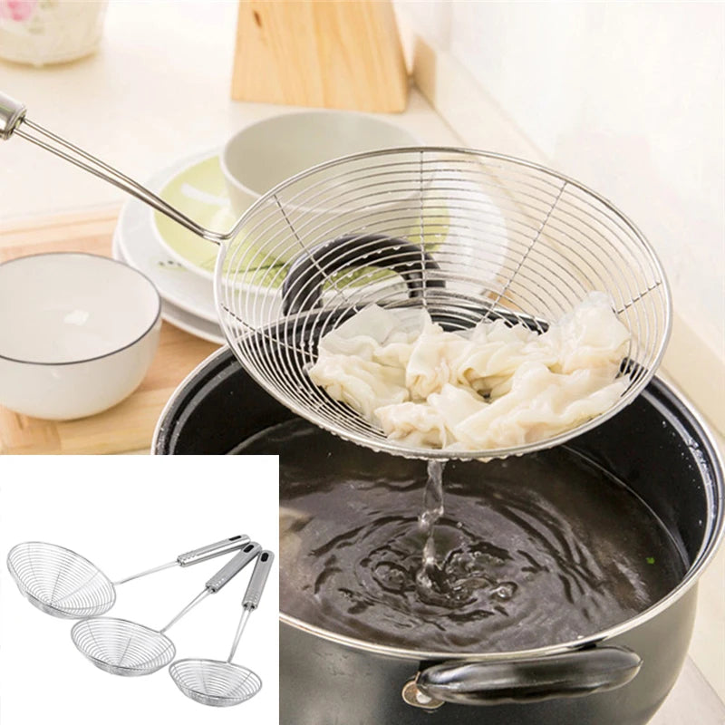 Professional Oval Skimmer – Fine Mesh Strainer for Frying & Cooking

