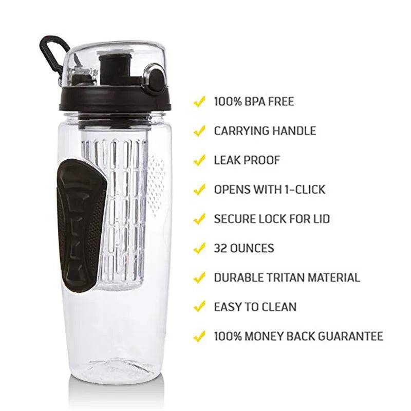 Water Fruit Bottle Bpa Free Plastic Sport Fruit Infuser Water Bottles with Infuser Juice Shaker Drink Bottle of Water - Culinarywellbeing