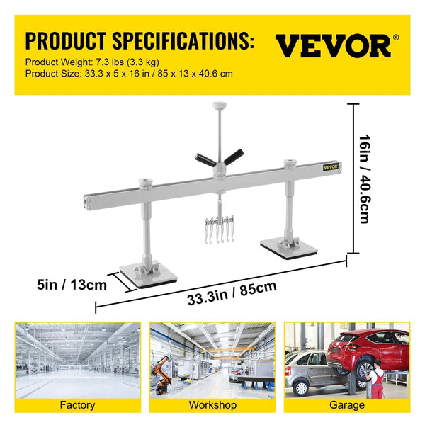 VEVOR Dent Pulling Tool Panel Dent Pull Lever Bar W/ Shockproof Pads Car Body Dent Removal Repair Kit T-Rod Slide Hammer Puller - Culinarywellbeing