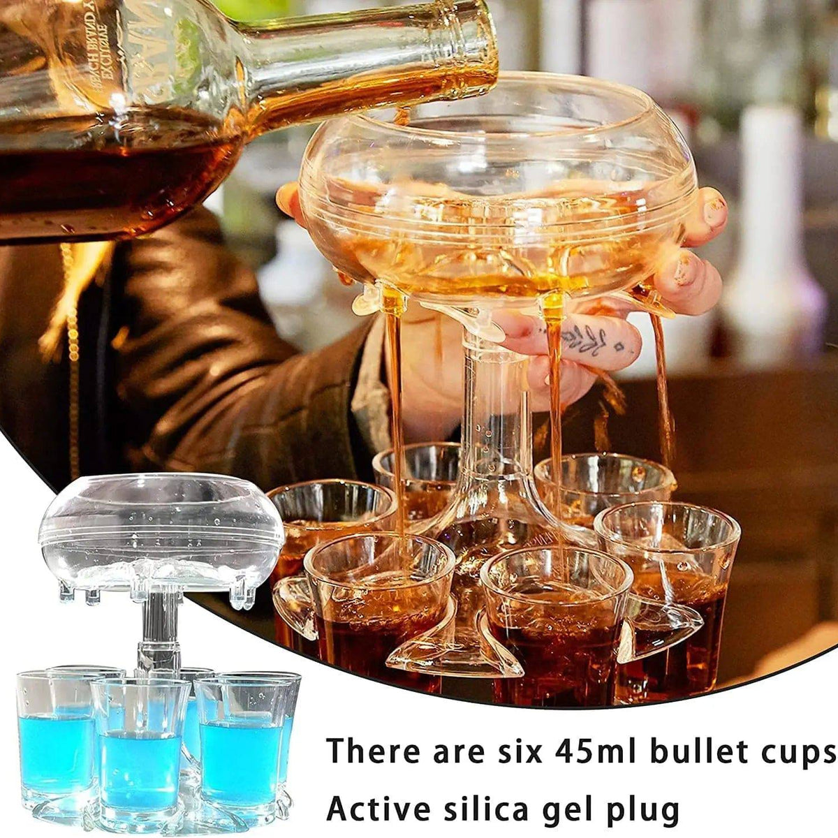 Party Drink Shot Dispenser with 6 Shot Glasses Set - Culinarywellbeing