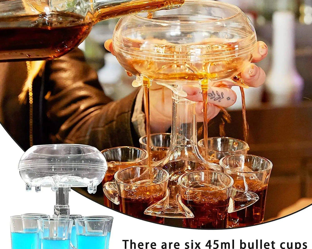 Party Drink Shot Dispenser with 6 Shot Glasses Set - Culinarywellbeing