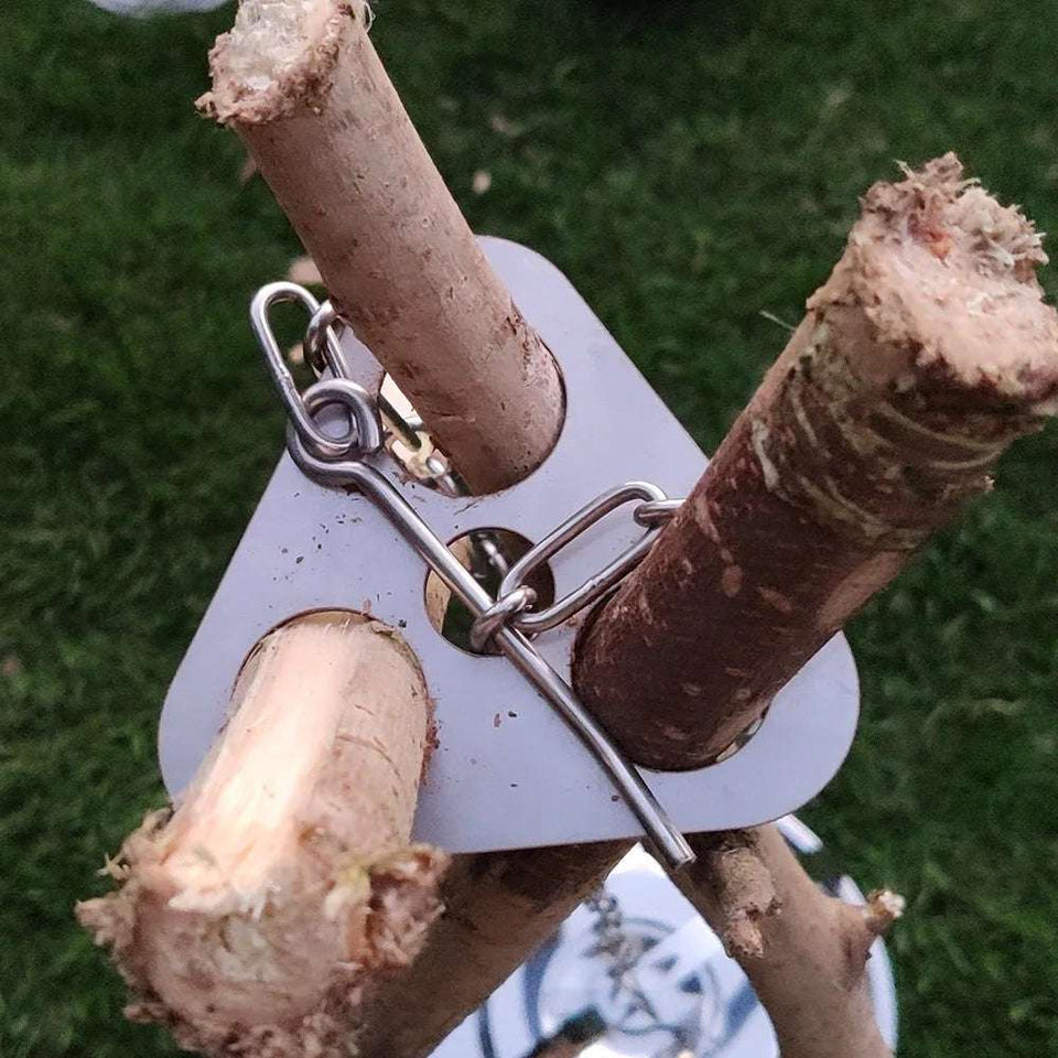 Stainless Steel Camping Tripod with Hanging Chain and Storage Bag - Culinarywellbeing