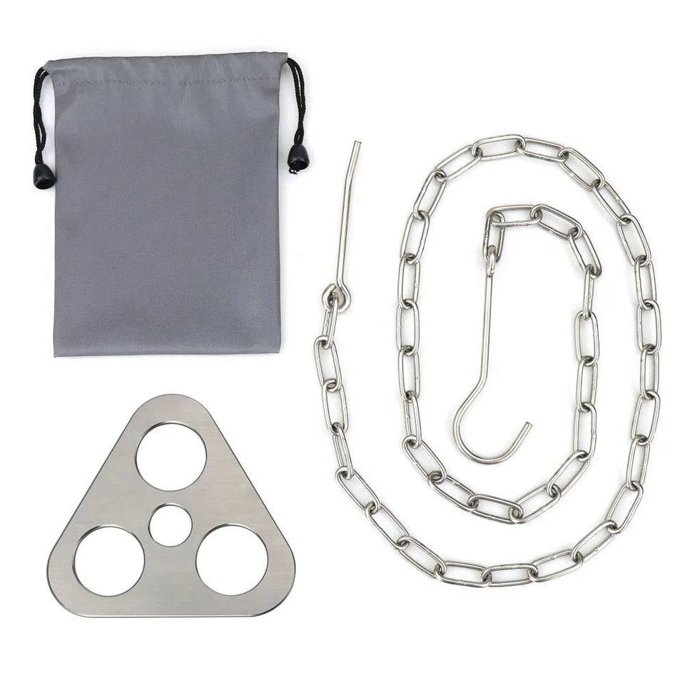 Stainless Steel Camping Tripod with Hanging Chain and Storage Bag - Culinarywellbeing