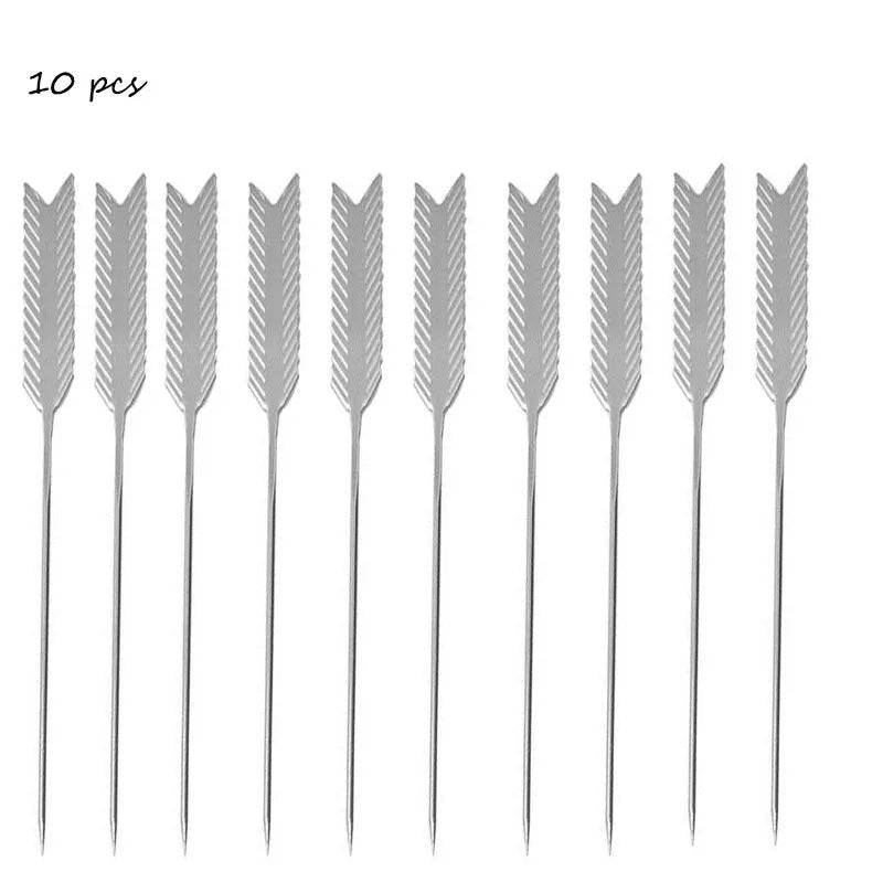 Stainless Steel Fruit Sticks Cocktail Pick Drink Stirring Sticks - Culinarywellbeing