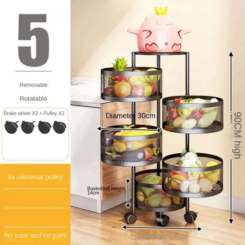 Multi-Functional Fruits Rotating Storage Rack - Culinarywellbeing