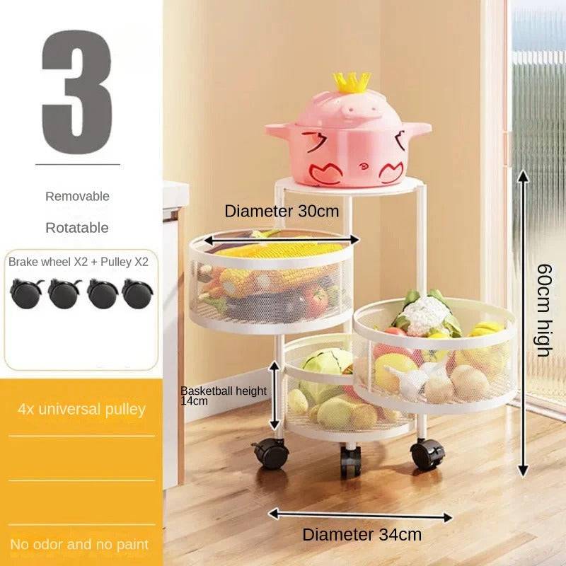 Multi-Functional Fruits Rotating Storage Rack - Culinarywellbeing