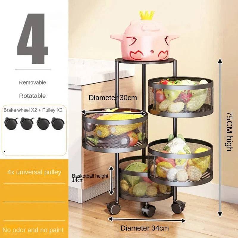 Multi-Functional Fruits Rotating Storage Rack - Culinarywellbeing