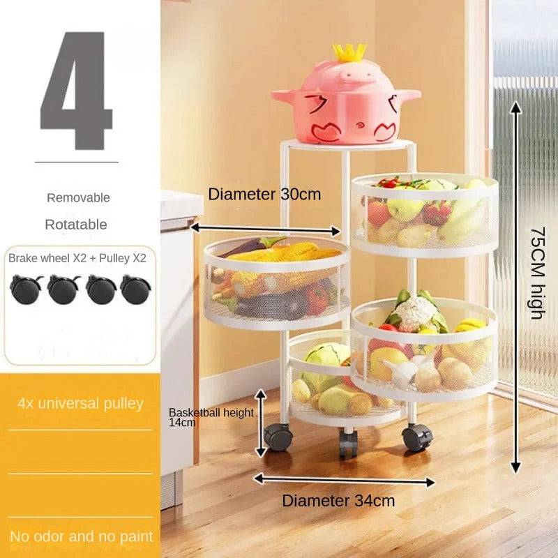 Multi-Functional Fruits Rotating Storage Rack - Culinarywellbeing