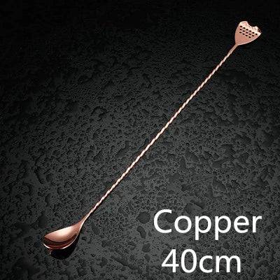 Stainless Steel Cocktail Bar Spoon Japanese Style Best Bartender Bar With Strainer Tail Silver Copper Gold Barware - Culinarywellbeing