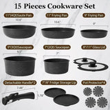 Ultimate Space-Saving Nonstick 15-Piece Cookware Set by Carote - CulinaryWellBeing