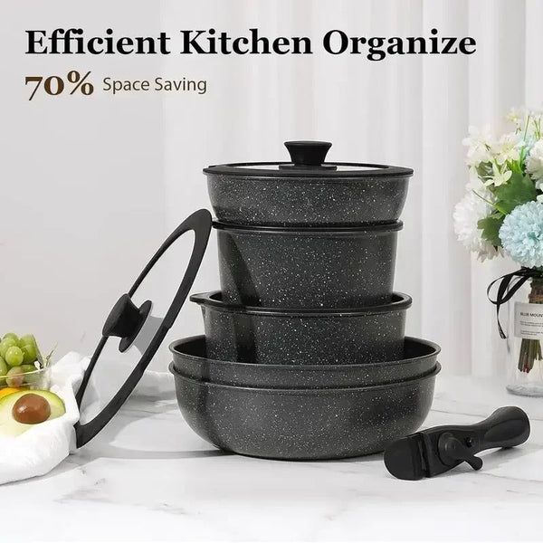 Ultimate Space-Saving Nonstick 15-Piece Cookware Set by Carote - CulinaryWellBeing