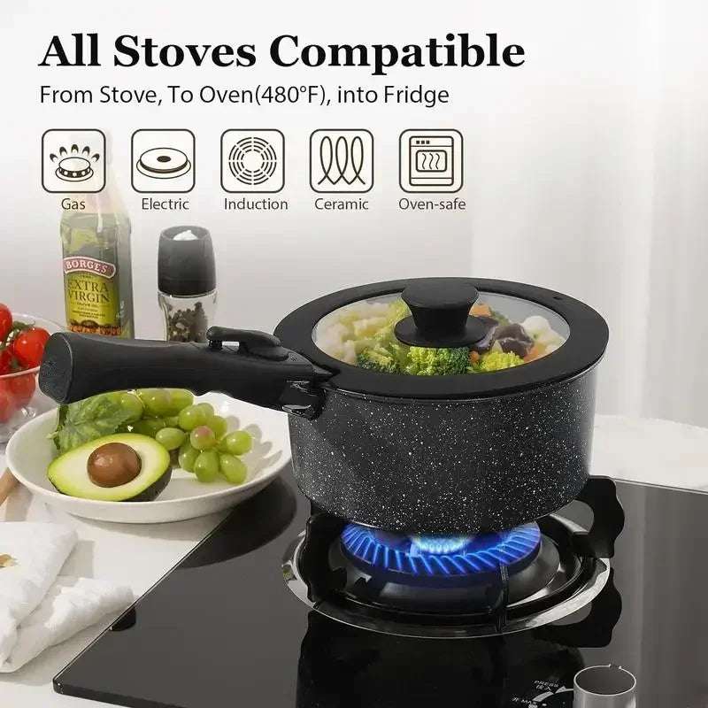 Ultimate Space-Saving Nonstick 15-Piece Cookware Set by Carote