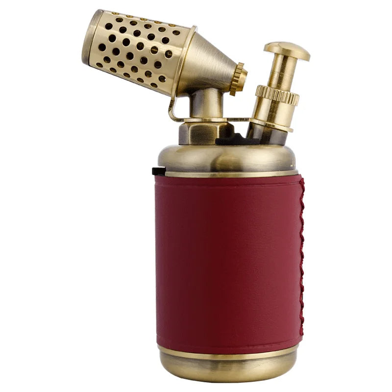 Windproof Gun Lighter – Blue Flame Torch with One-Touch Lock, Retro Metal Design for Cigars (Refillable, Outdoor Use) - CulinaryWellBeing