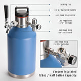 128oz Insulated Beer Growler w/ Tap - 24hr Cold, 30PSI Carbonation