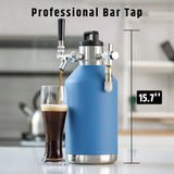 128oz Insulated Beer Growler w/ Tap - 24hr Cold, 30PSI Carbonation