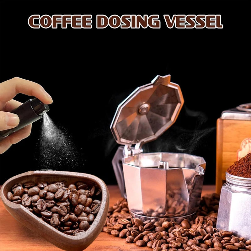 Wooden Barista Set - Coffee Dosing Cup & Spray Bottle for Perfect Brew

