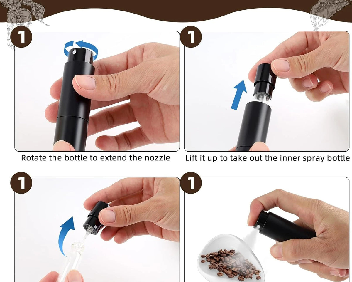 Wooden Barista Set - Coffee Dosing Cup & Spray Bottle for Perfect Brew

