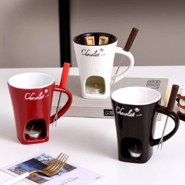 Chocolate Melter Ceramic Fondue Mug | 2-in-1 Chocolate Melter & Gift