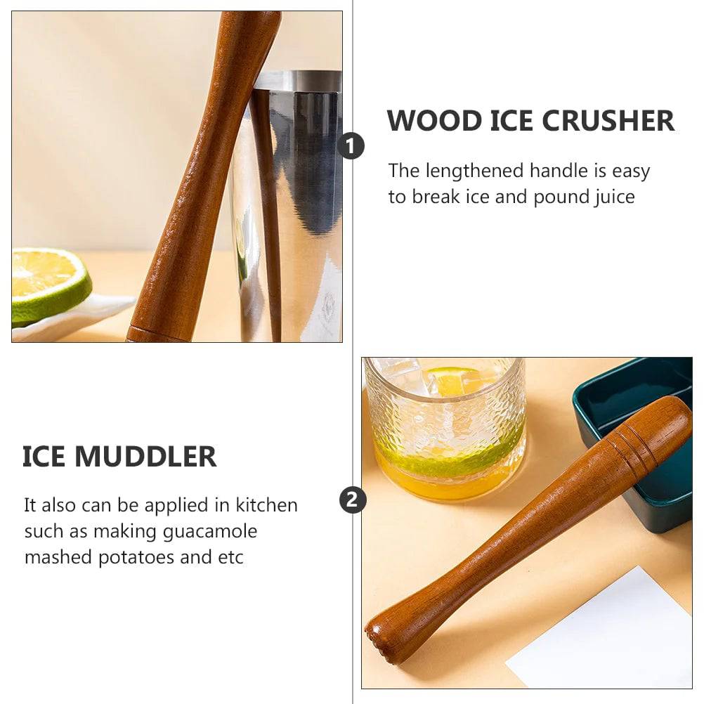 Pound Popsicles Wooden Ice Crusher Beech Pestle Bar Muddler Mixing Rod Cocktail Pestles - Culinarywellbeing