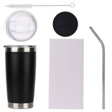 20oz Tumbler with Lid And Metal Straw CCoffee Mug Tumbler - 20oz Insulated Tumbler with Lid and Metal Straw !up Bulk Vacuum Insulated Double Wall Coffee Powder Coated Mug 12pcs - Culinarywellbeing