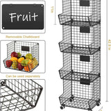 4-Tier Rolling Fruit Basket - Culinarywellbeing