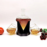 850mL Diamond Wine Decanter Set - Premium Borosilicate Glass Carafe with Wooden Base | Gift Box Included | Home Bar Centerpiece - CulinaryWellBeing