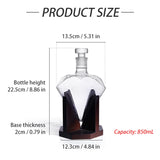 850mL Diamond Wine Decanter Set - Premium Borosilicate Glass Carafe with Wooden Base | Gift Box Included | Home Bar Centerpiece - CulinaryWellBeing