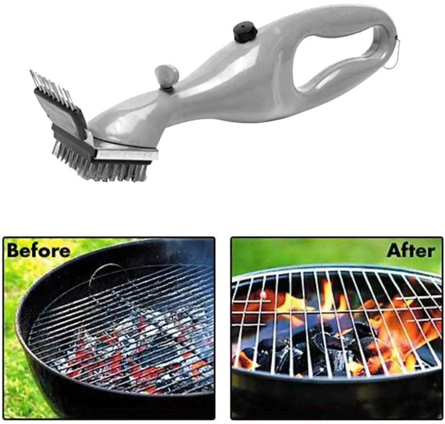 BBQ Grill Brush with Steam Cleaning – Durable Stainless-Steel Bristles, Ergonomic Handle, Dishwasher Safe, for Charcoal, Gas & Ceramic Grills