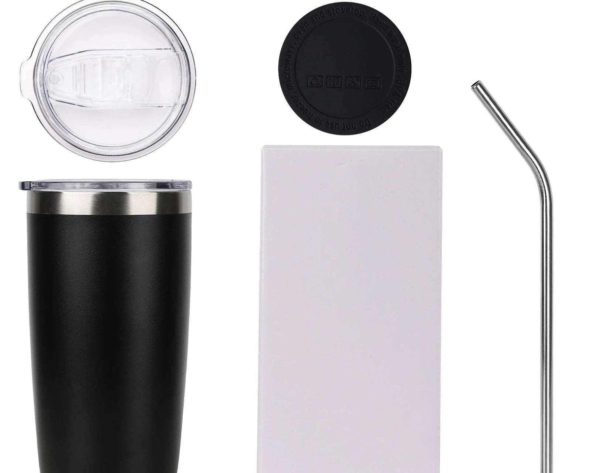 20oz Tumbler with Lid And Metal Straw CCoffee Mug Tumbler - 20oz Insulated Tumbler with Lid and Metal Straw !up Bulk Vacuum Insulated Double Wall Coffee Powder Coated Mug 12pcs - Culinarywellbeing