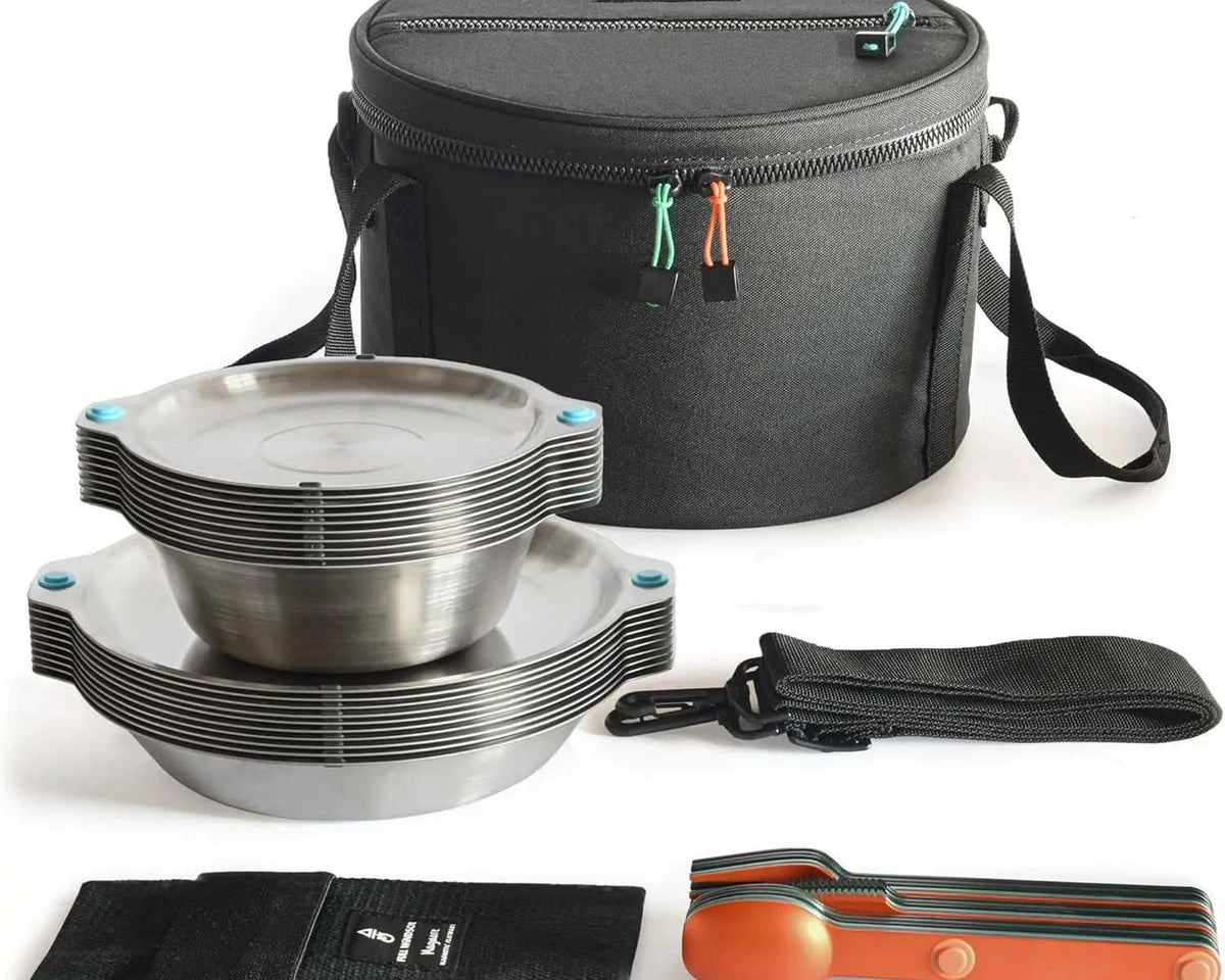 Dinnerware set-Stainless Steel Luxury Travel Portable Camping Mess Kit