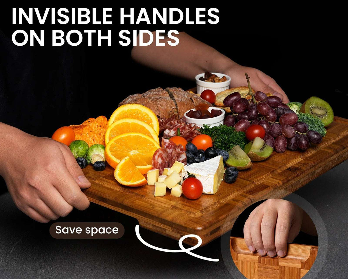 Eco-Friendly Large Bamboo Cutting Board – Perfect Christmas Gift for Family and Friends